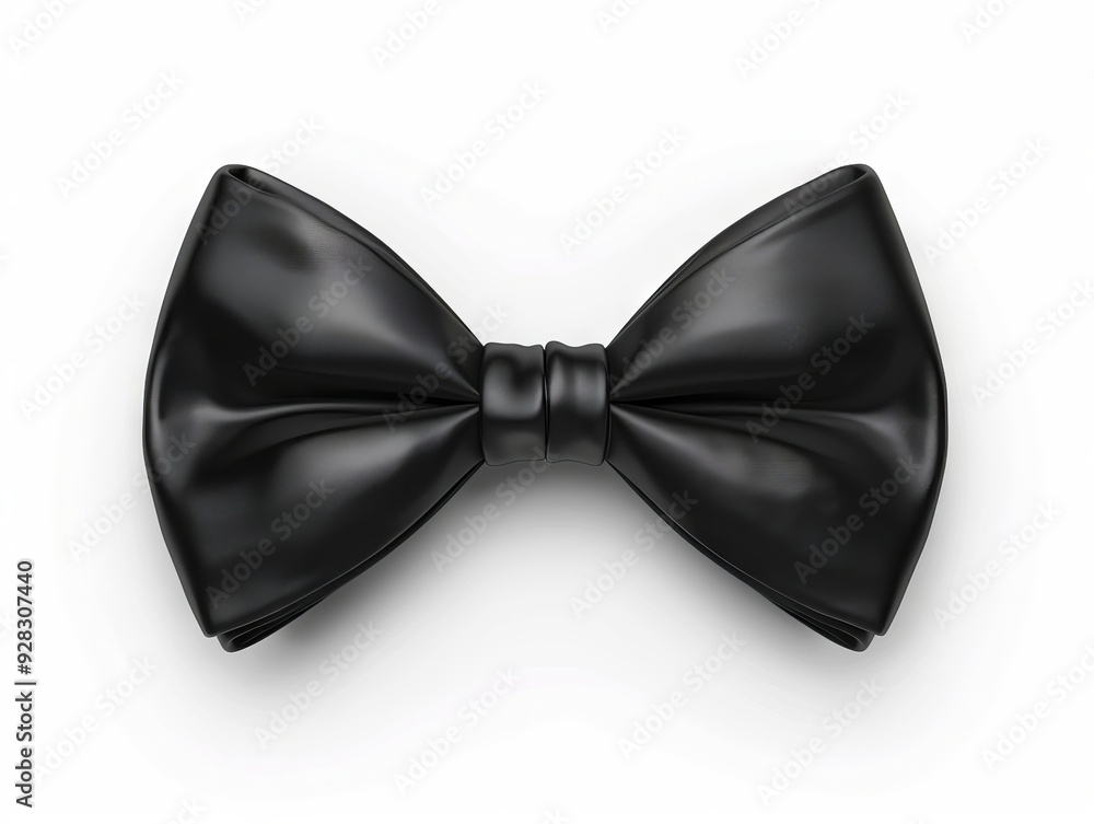A black bow tie on a white background A black bow tie on a white background