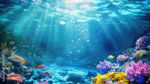 Wallpaper Mural Scuba diving to see coral reefs under the deep sea, Torontodigital.ca