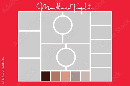 Moodboard template design and photo frame art