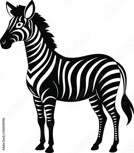 Fierce Zebra Head with Bold Stripes - Monochrome Animal Art