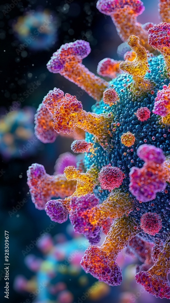 Fototapeta premium medical illustration of monkeypox virus structure