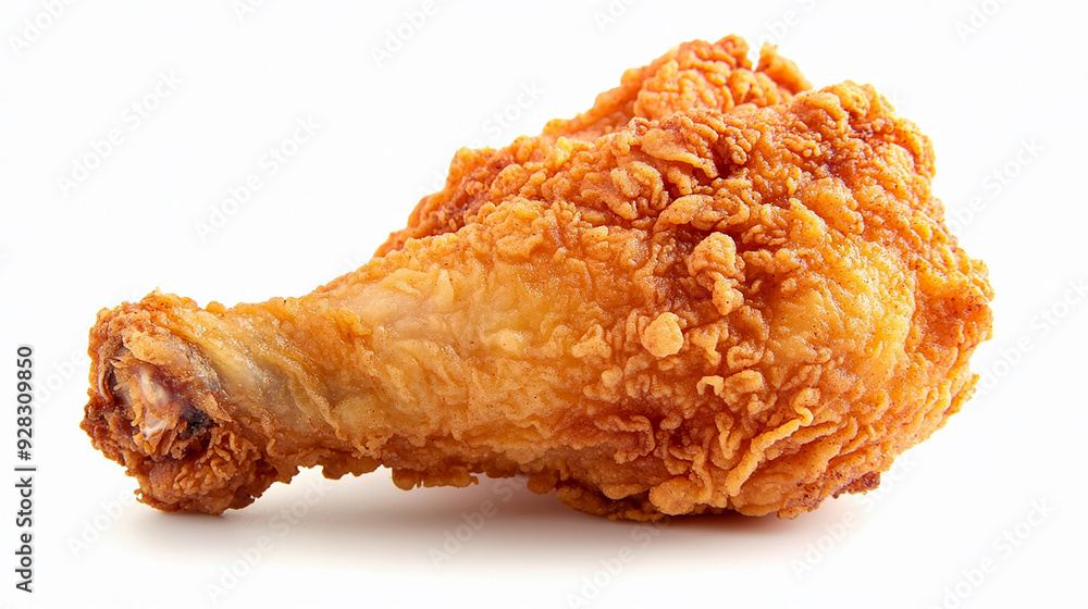 crispy fried chicken with a golden-brown coating, isolated on a white background crispy fried chicken with a golden-brown coating, isolated on a white background
