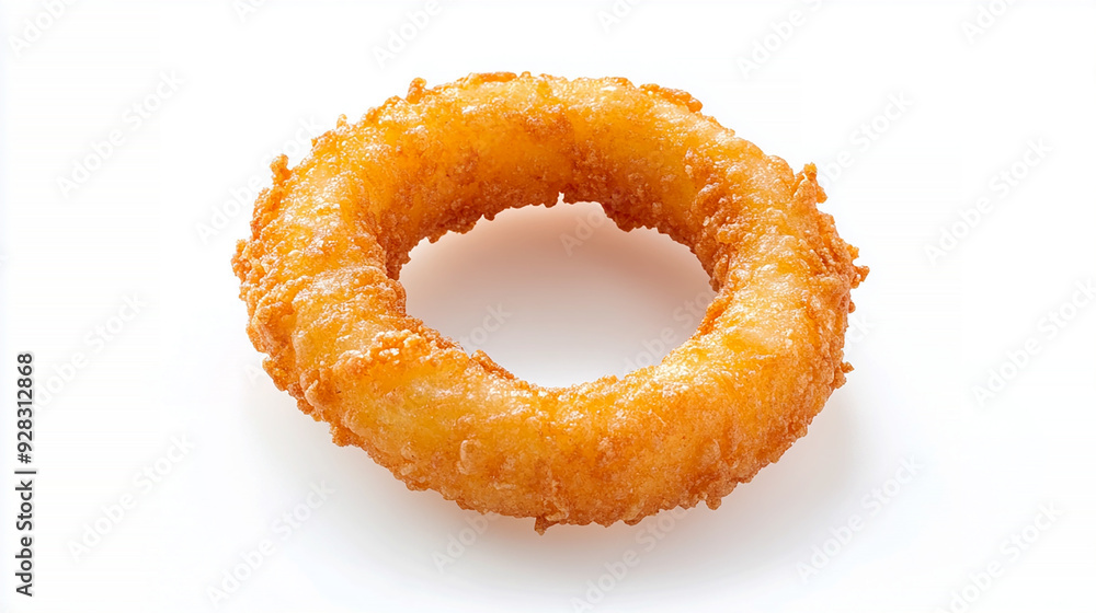 crispy onion rings with a golden-brown coating, isolated on a white background crispy onion rings with a golden-brown coating, isolated on a white background