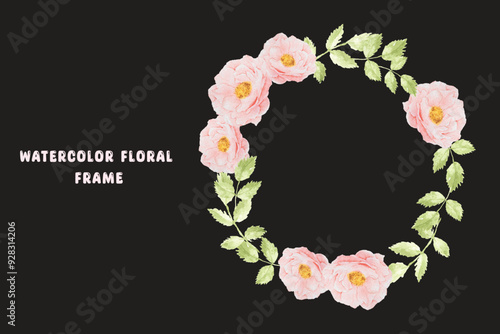 Watercolor floral flowers frame for social media and print media