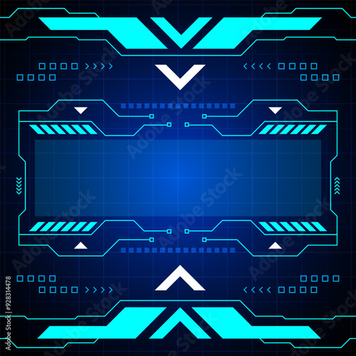Blue control panel abstract modern technology futuristic interface hud vector design