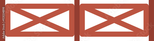 Farm barrier color icon. Countryside wooden fence