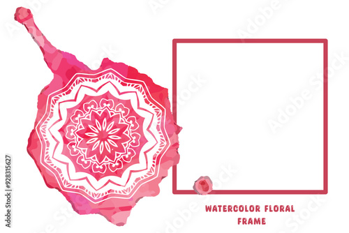 Watercolor floral flowers frame for social media and print media