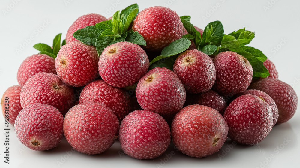 strawberries on a wooden background, Litchi strawberries on a wooden background, Litchi
