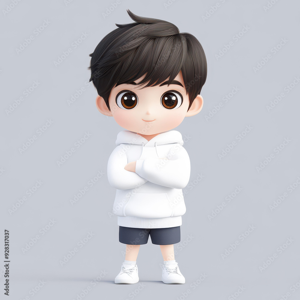 A stunning image of a cute chibi boy, bursting with vivid colors and photorealistic details, igniting inspiration A stunning image of a cute chibi boy, bursting with vivid colors and photorealistic details, igniting inspiration