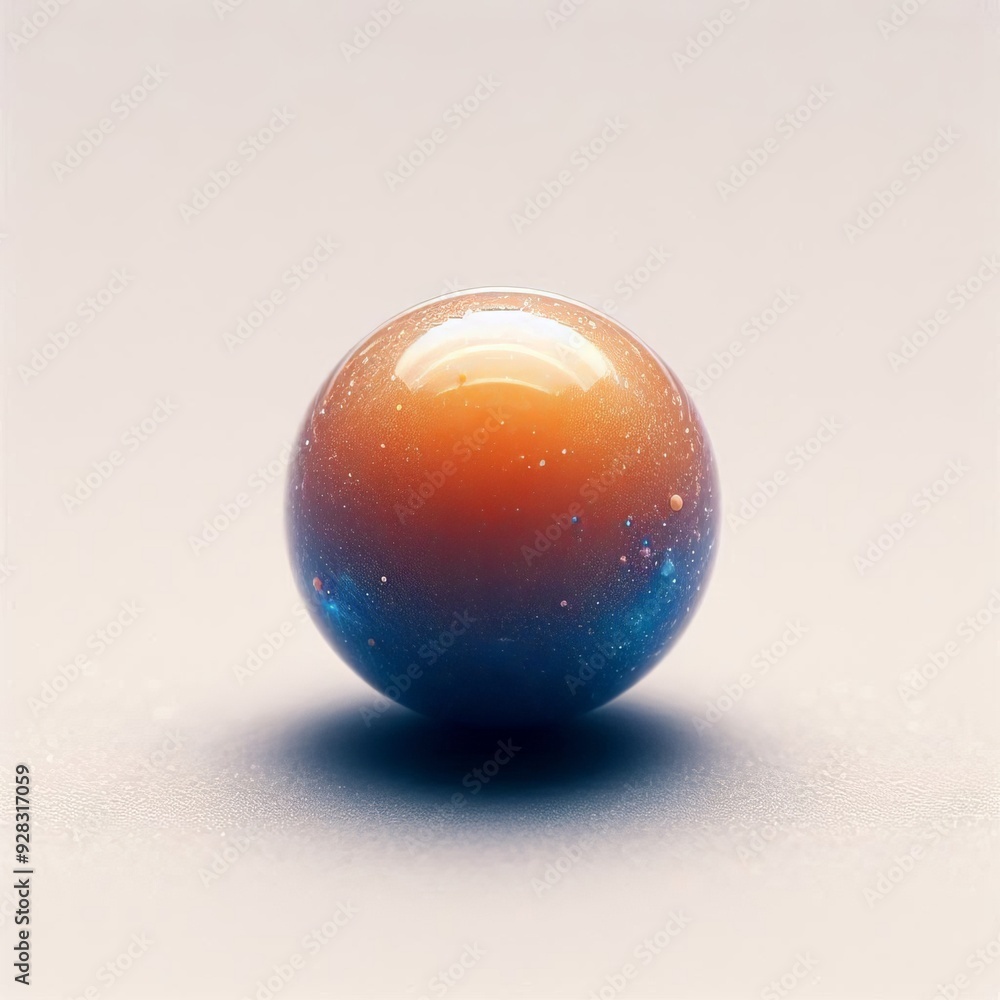 Spherical 3D object rendered in vivid orange hue Spherical 3D object rendered in vivid orange hue
