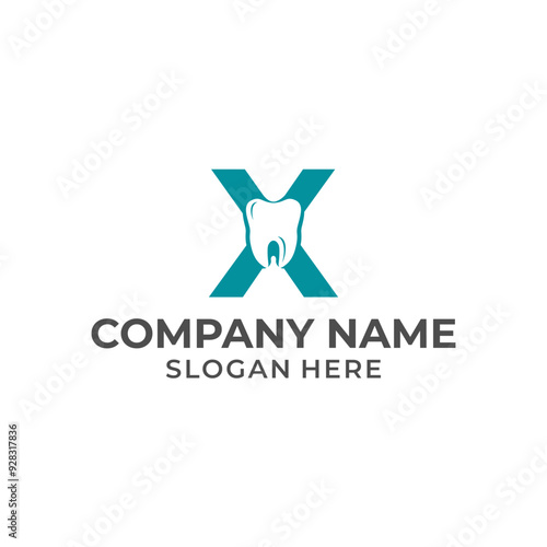 Letter X logo dental. X dental logo template