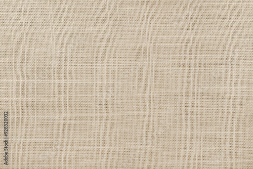 Brown linen fabric cloth texture for background, natural textile pattern.