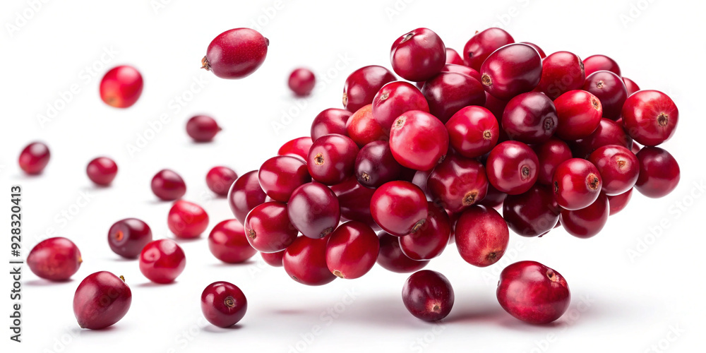 Falling cranberry isolated on white background Falling cranberry isolated on white background