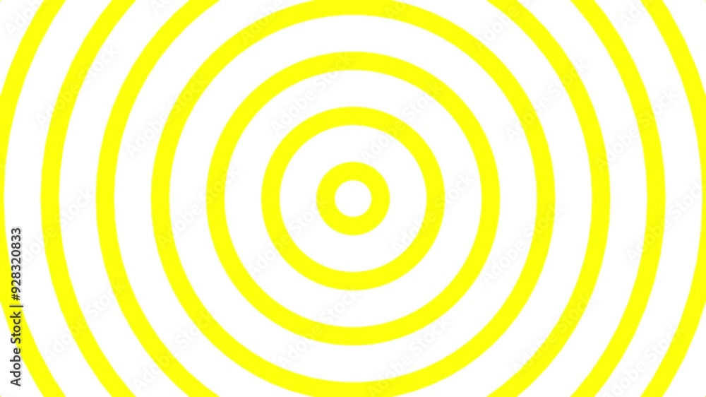 White and Yellow Trippy Graphic Radio Waves Circle Loop Background White and Yellow Trippy Graphic Radio Waves Circle Loop Background