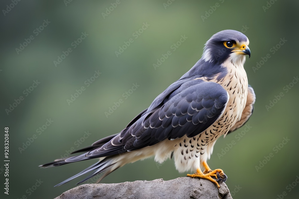 Amur falcon bird blurry nature background, AI Generated Amur falcon bird blurry nature background, AI Generated