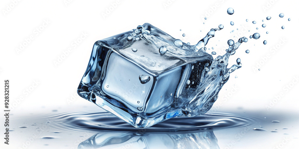 Falling Ice Cube Isolated on White Background (fu) Falling Ice Cube Isolated on White Background (fu)