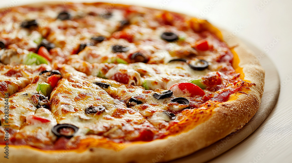 pizza slice with a crisp crust, melted cheese, and various toppings like pepperoni and vegetables pizza slice with a crisp crust, melted cheese, and various toppings like pepperoni and vegetables