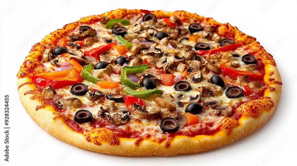 pizza slice with a crisp crust, melted cheese, and various toppings like pepperoni and vegetables pizza slice with a crisp crust, melted cheese, and various toppings like pepperoni and vegetables