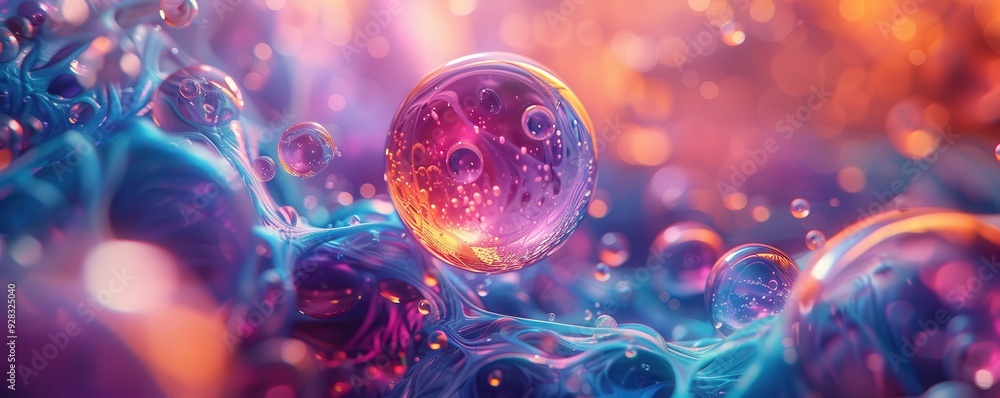 Colorful bubbles floating in a dreamy abstract background with vibrant hues and soft lights creating a magical atmosphere. Colorful bubbles floating in a dreamy abstract background with vibrant hues and soft lights creating a magical atmosphere.
