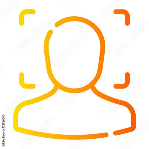 face detetion Line Gradient Icon