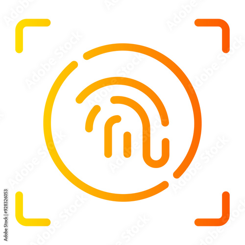 fingerprint Line Gradient Icon