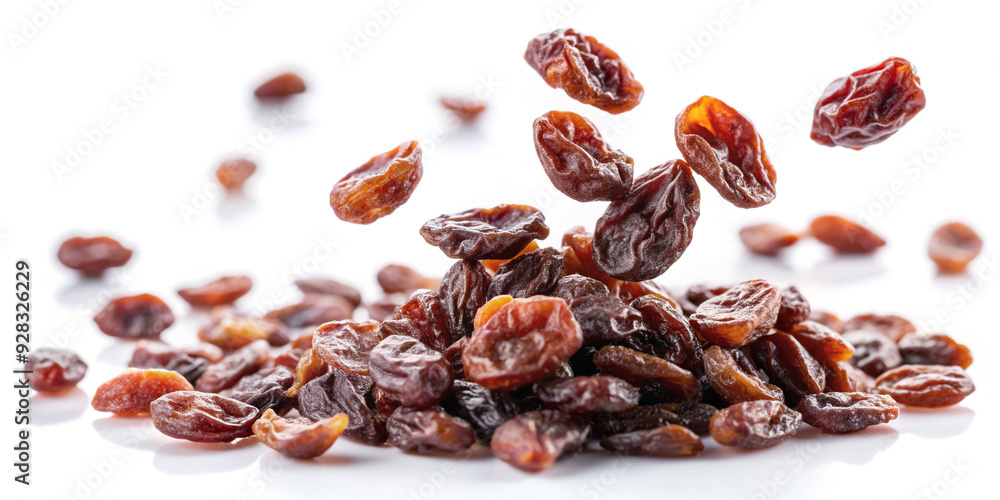 Obraz premium Falling Raisin Isolated on White Background (5)