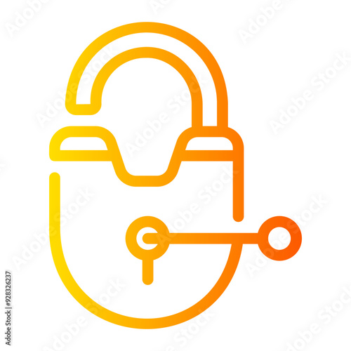unlock Line Gradient Icon