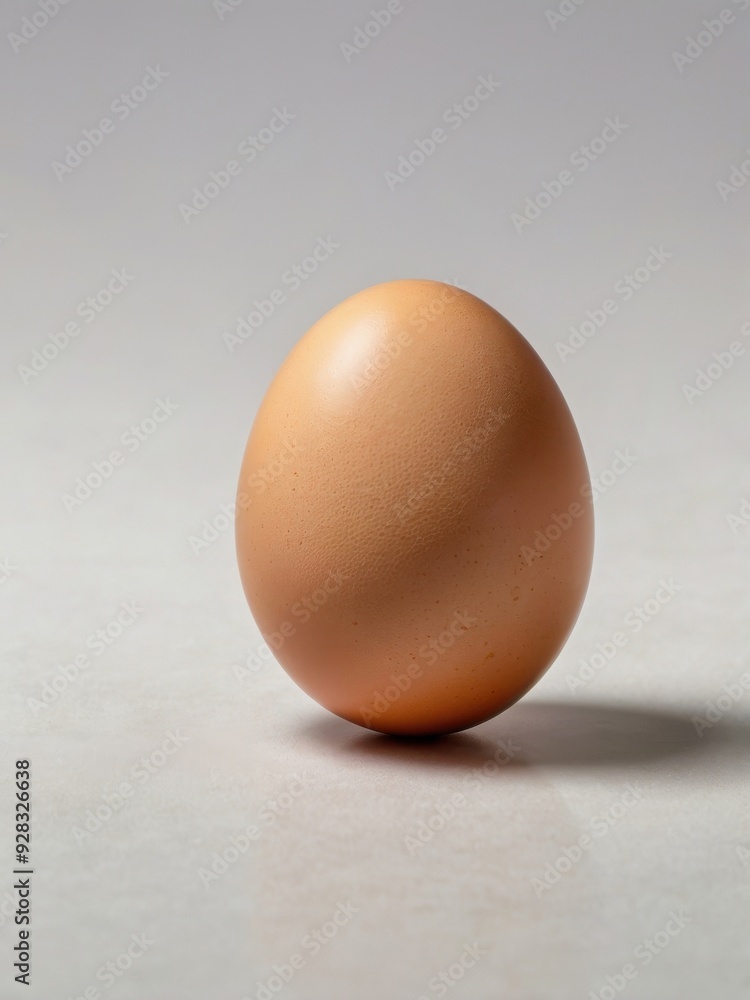 Brown egg on a reflective surface with soft lighting Brown egg on a reflective surface with soft lighting