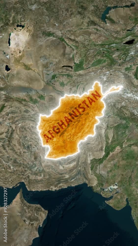Afghanistan Map Zoom Animation Style Afghanistan Animated Map