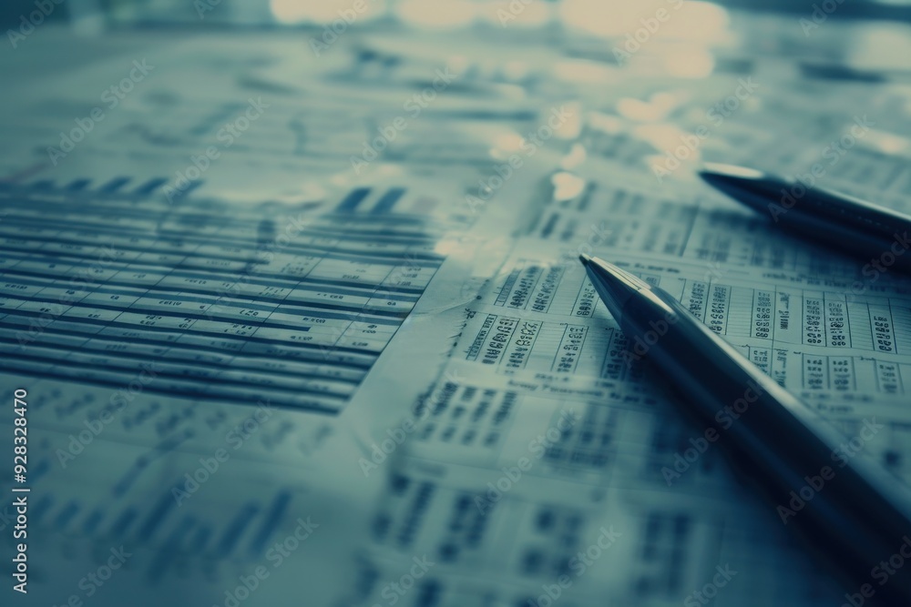 Detailed financial reports and graphs are arranged neatly on a clean surface with sleek pens, ready for analysis and discussion. Detailed financial reports and graphs are arranged neatly on a clean surface with sleek pens, ready for analysis and discussion.