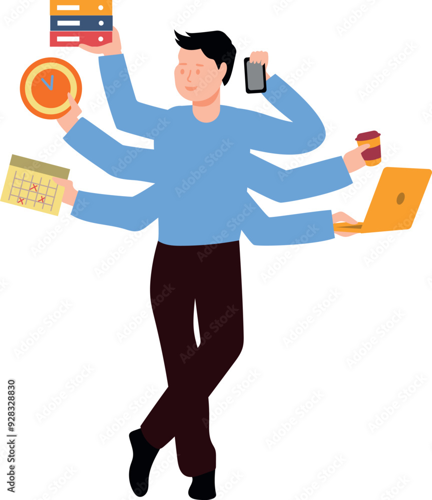 The guy is multi-tasking. The guy is multi-tasking.