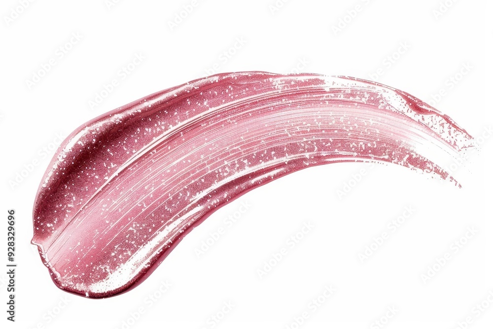 Fototapeta premium A sample of pink shiny lip gloss for makeup isolated on a white background