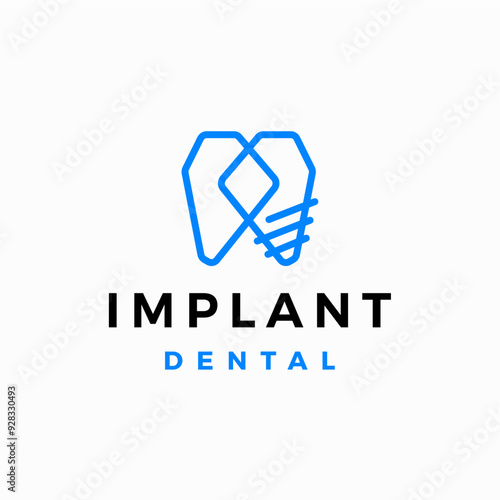 Implant Dental Logo vector icon illustration	