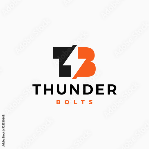TB letter mark Thunder Bolt logo vector icon illustration