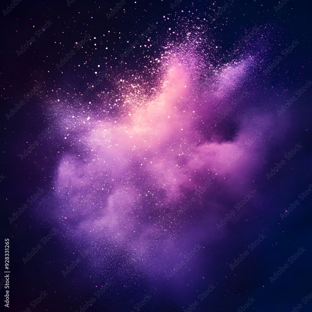 Fototapeta premium Iridescent Amethyst Cosmic Burst of Energy and Glow on Dreamlike Celestial Background