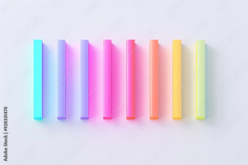 A collection of colorful pencils arranged neatly on a white background A collection of colorful pencils arranged neatly on a white background