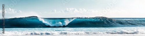 Perfect wave. Beautiful blue ocean wave on a beach