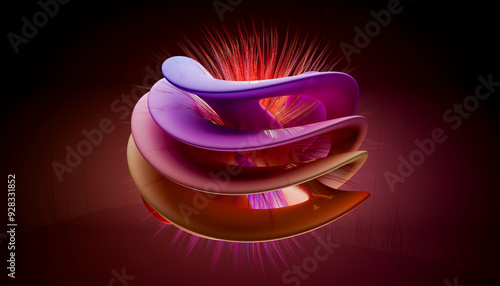 3D render of abstract multi colored design