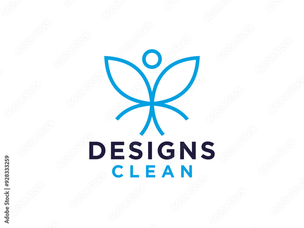 Abstract Yoga Fitness Health People Logo. Initial Letter Y Blue Linear Style isolated on White Background. Abstract Yoga Fitness Health People Logo. Initial Letter Y Blue Linear Style isolated on White Background.