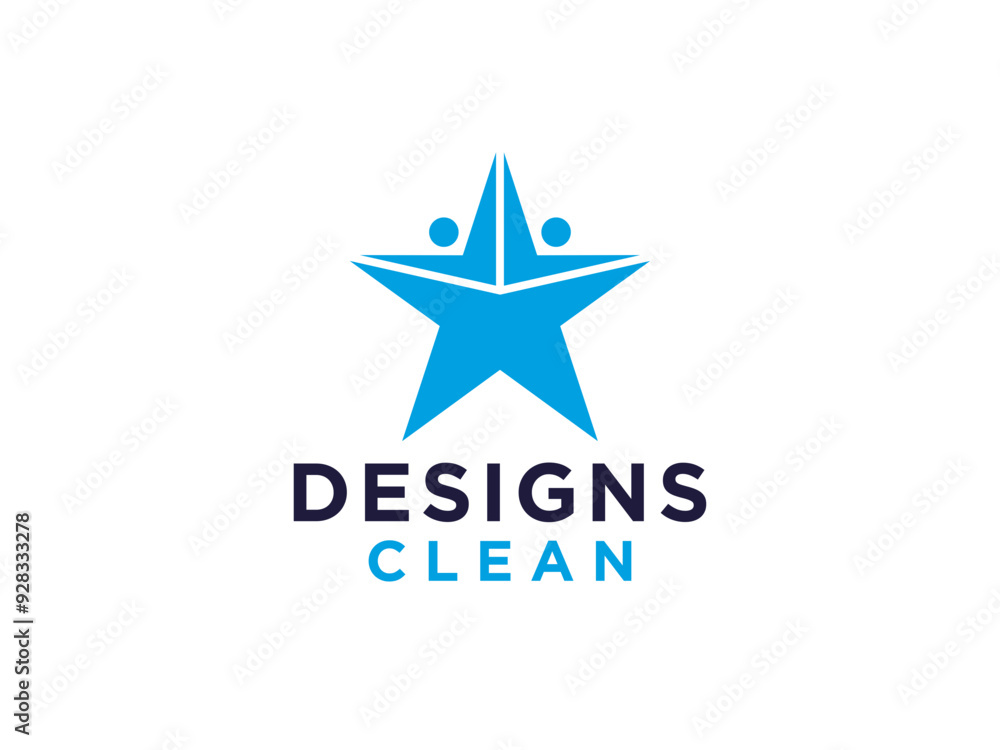 Colorful Five Star Icon Abstract People Logo isolated one white background. Colorful Five Star Icon Abstract People Logo isolated one white background.
