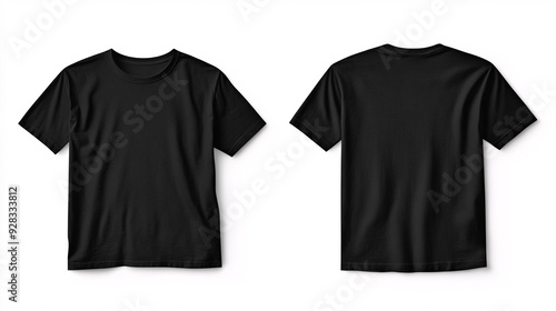 Set Mockup of a t-shirt 3D rendering, with a round neck, universal clothing for women, men, isolated on background. Template of fashion clothes for branding, place for design