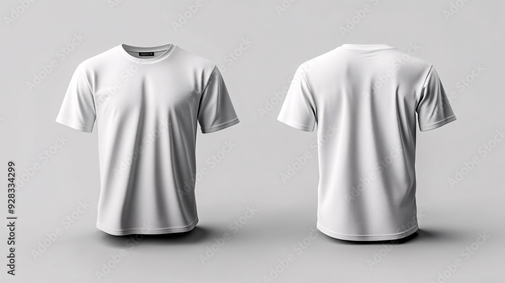 Set Mockup of a t-shirt 3D rendering, with a round neck, universal clothing for women, men, isolated on background. Template of fashion clothes for branding, place for design Set Mockup of a t-shirt 3D rendering, with a round neck, universal clothing for women, men, isolated on background. Template of fashion clothes for branding, place for design