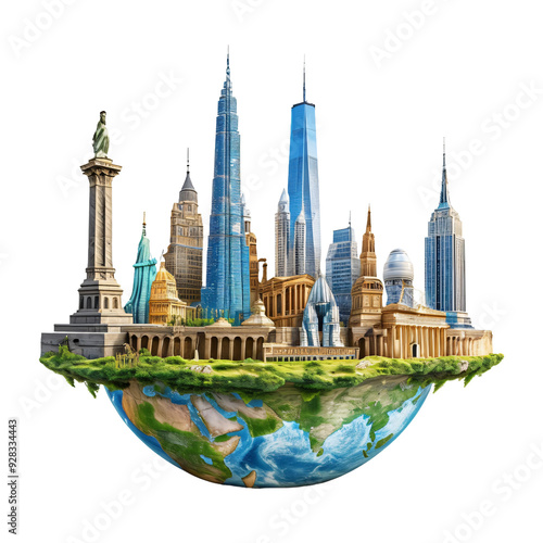 World Travel and Monuments PNG