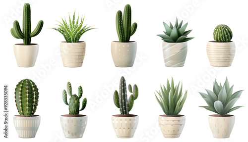 Potted plants, transparent pictures