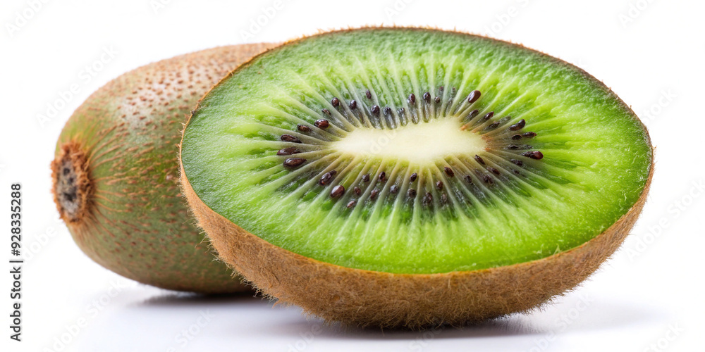 Fototapeta premium Kiwi Isolated on White Background - Full Depth View (2)