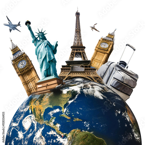 World Travel and Monuments PNG