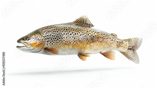 Fresh salmon fish on ice background, close-up top view