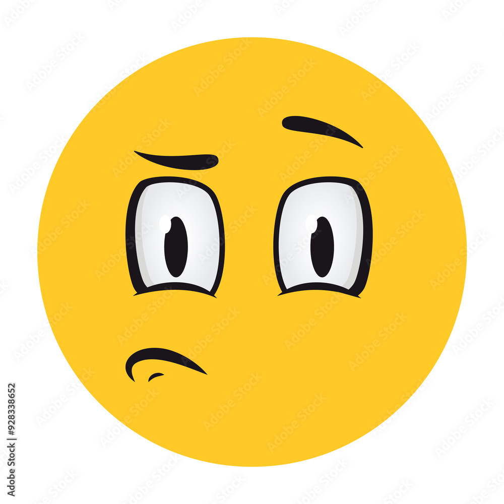 Fototapeta premium Cartoon faces. Funny face expressions, caricature emotions. Cute character with expressive eyes and mouth, smiley emoticon tongue emoticon