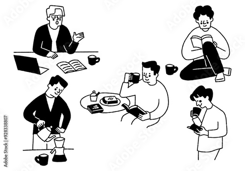 Daily life of a man drinking coffee_2