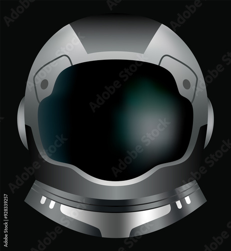 Obraz na płótnie Astronaut helmet, realistic cosmonaut mask with glass for space exploration and flight in cosmos. Part suit for protection spaceman head. Isolated illustration w salonie